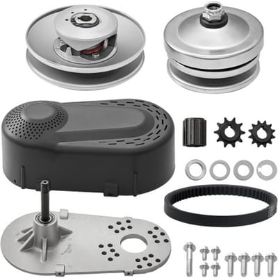 VEVOR aandrijfkoppeling, 2-8 pk motor 2000 tpm Hoogwaardige aandrijfkoppeling met asymmetrisch ontworpen wielen en robuuste rubberen riem, stabiele en duurzame koppeling met complete accessoires