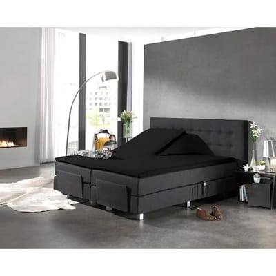 Dreamhouse Hoeslaken Splittopper Katoen Zwart - 160 x 220 cm + 15 cm hoekhoogte