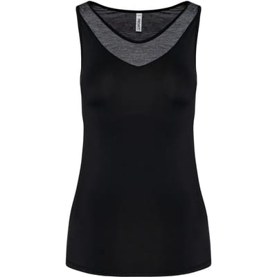 PROACT® Tweekleurige padeltop voor dames PA4031 - Black / Marl Dark Grey - L