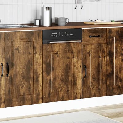 vidaXL - Vaatwaspaneel - Kalmar - 45x1,5x57 - cm - bewerkt - hout - gerookt - eiken