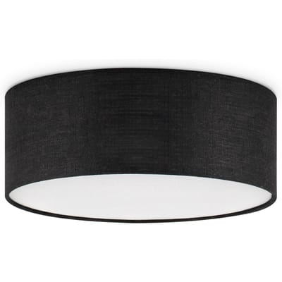 Home Sweet Home - Moderne Plafondlamp - Cilinder - Stoffen Lampenkap - Zwart - Minimalistische stijl - ø32 x 12 cm - E27 fitting - Voor slaapkamers