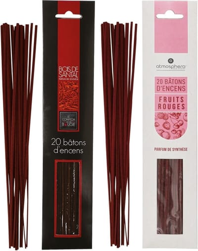 Atmosphera Wierook stokjes - set van 2 geuren - Sandelhout en Fruit mix geur - 25 cm - Ontspanning