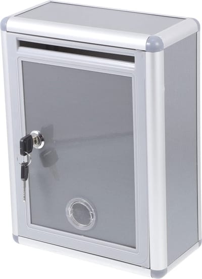 Professionele Brievenbus voor Buiten - Ideënbus met Slot voor Opbergen van Klachten, Enveloppen en Notities in Aluminium
