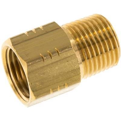 R 1/2'' x 1/2'' NPT M/F Messing Verloopring 16 Bar - Hydrauliek - FL2S-MF-B-012RN