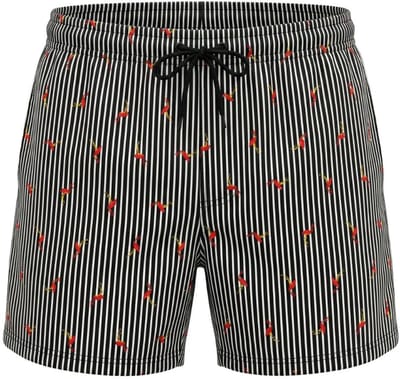 Swimshort Key Largo - Black/White - Maat M - Zwemshort Heren Zwart - Swimwearclub