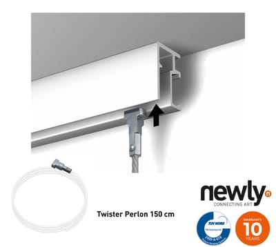 Ophangdraad - Twister Perlon transparante ophangdraden voor schilderijen / lijsten/ posters / wanddecoraties - Twister ophangdraad 150 cm - set van 10 stuks