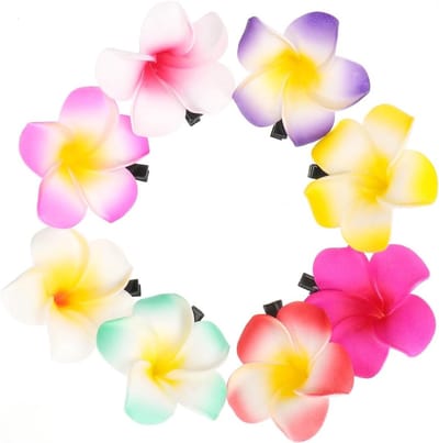 24 Stuks Hawaiian Plumeria Bloem Haarclips voor Bruid, Bruiloft, Feest en Stranddecoratie