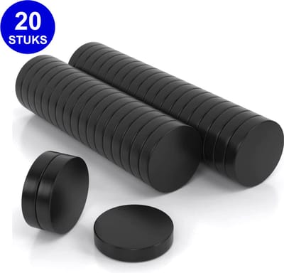 Nordevik® Set Magneten - 20 stuks - 20 x 5 mm - Radiatormagneten - Donkergrijs - Geschikt voor radiatorfolie