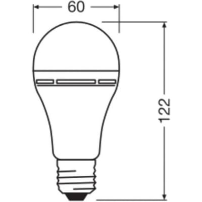 OSRAM LED lamp E27 8W mat 2700K oplaadbare accu noodverlichting
