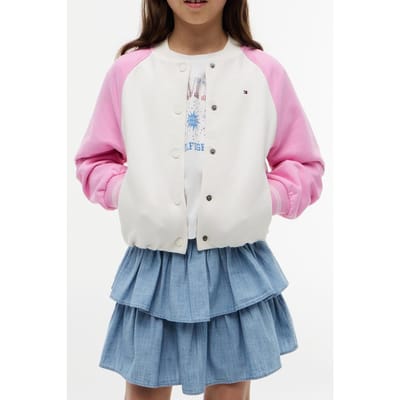 Tommy Hilfiger Girls Hilfiger Rhinestone Ancient White/pink Größe: 14 | Jacken Outlet | kids | Weiß