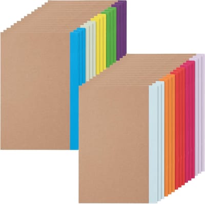 Kraft Notebook A5, 80gsm papier, 14 x 21 cm, 60 pagina's, 30 stuks, ideaal voor notities, journaling en creatief schrijven