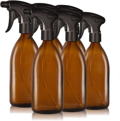 Oputec 6x 500ml sprayflessen – bruinglas – lege verstuivers met ergonomische sproeikop