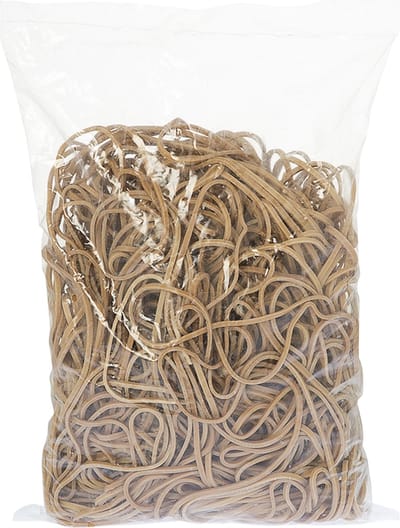 Rubbermagazijn - Elastiekjes rubber - Bruin - 200x3mm - Circa 330 stuks - Elastieken