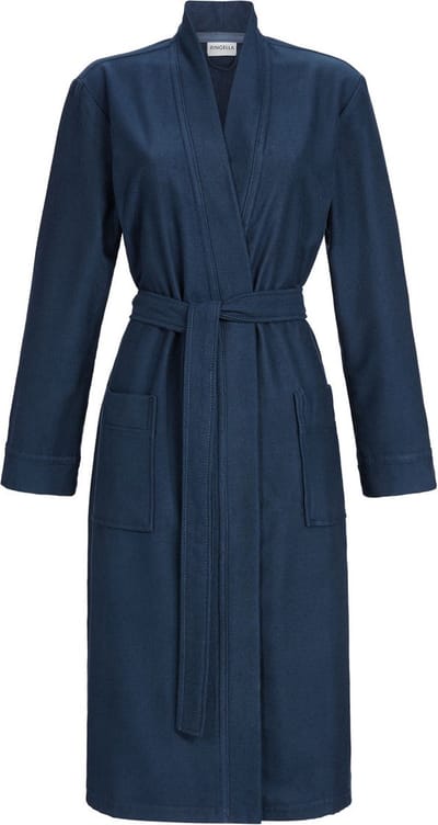 Ringella Blauwe uniseks badjas badstof Blauw man S
