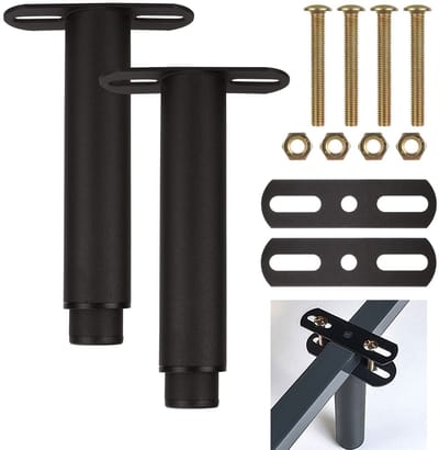 Store_9 - Verstelbare Bedpoten - Set van 2 - Hoogte 18 tot 33 cm - T-vorm - Universele Bedvoet - Geschikt voor Lattenbodem - Zwart
