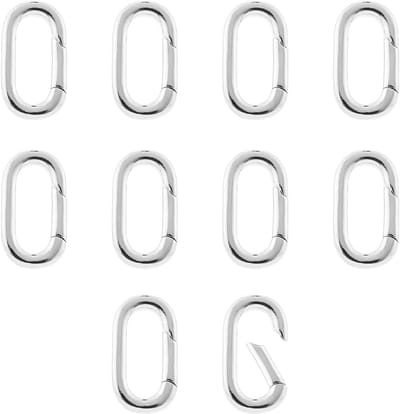 Oval Karabiners - Ketting Connectoren - Sieraden Maken - Set van 10 stuks - 14 mm - Zilverkleurig