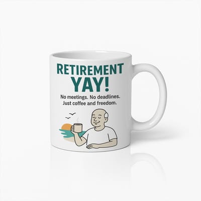 Pensioen Yay Koffiemok – Grappig Pensioencadeau voor Mannen – Geen Vergaderingen, Geen Deadlines, Alleen Vrijheid