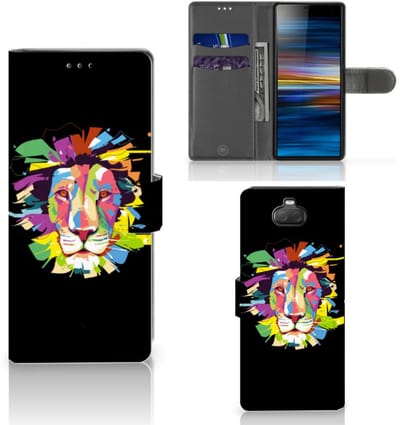 Boekhoesje voor Sony Xperia 10 Leuk Hoesje Lion Color
