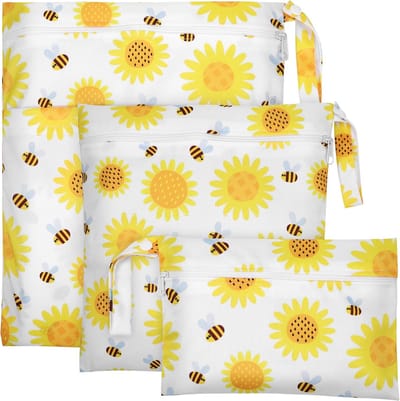 Dailygoods- Natte Tas - Herbruikbare Waterdichte Tas - 3 Stuks - Lichtgewicht TPU - Handvat met Kliksluiting - Opvouwbaar voor Gemak - Wetbag