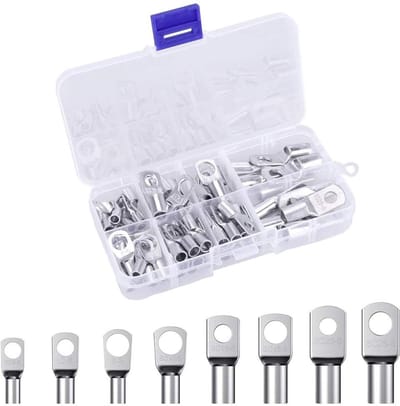 Dailygoods - 60 Stuks Vertind Koperen Klemmen - Diverse Maten - Hoogwaardige Kwaliteit - Geschikt voor Elektrische Draad - Duurzame Connectoren - Idea...