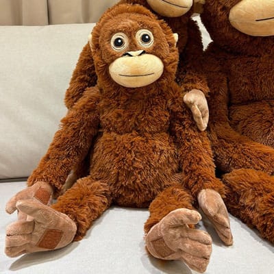 Simulatie Gorilla Levensgetrouwe Aap Orang-oetan Pluche Speelgoed Cartoon Knuffeldieren Pluche Speelgoed voor Kinderen Verjaardagscadeaus Decoratie about 25-30cm black