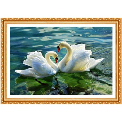 3D Diy Volledige Diamond Schilderij Borduurpakketten Kristal Strass Foto Diamant Zwaan Liefde Cadeau Ambacht 20X30CM gray