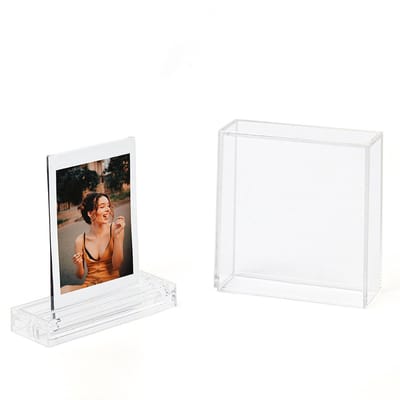 Dailygoods- Fotolijstje Dubbelzijdig - Mini Fotolijst 2,1 x 3,4 inch - Transparant PC-Materiaal - Robuust en Breukvast - Voor Instaxs Mini-camera - Eenvoudige Plaatsing van Foto's - Fotohouder