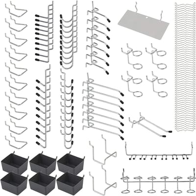 Metalen Pegboard Haken Organizer Assortiment Kit Peg Locks Hangende Toepassingen 140Pcs