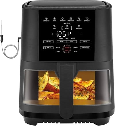 Slimme Airfryer - Olievrije Friteuse - Gezond Koken - Snelle Luchtcirculatie - 5 Qt - Zwart