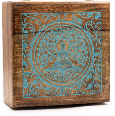 Extra Grote Mango Doos – Boeddha Bodhiboom - 25x25x10 (cm)