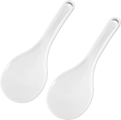 2pcs serveers van non-stick rijstlepels - plastic rijst lepel - kooklepel - PP plastic - witte rijstkokerlepel voor rijst - aardappelpuree (19.5cm)
