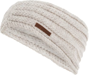 Knit Factory Joy Gebreide Dames Hoofdband - Haarband - Oorwarmers dames - Hoofdwarmer vrouwen - Hoofdband winter - Beige - One Size