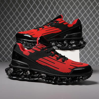 Chaussures hommes baskets mâle décontracté chaussures pour hommes tenis chaussures de luxe formateur course chaussures respirantes mocassins de mode chaussures de course pour hommes 44 red