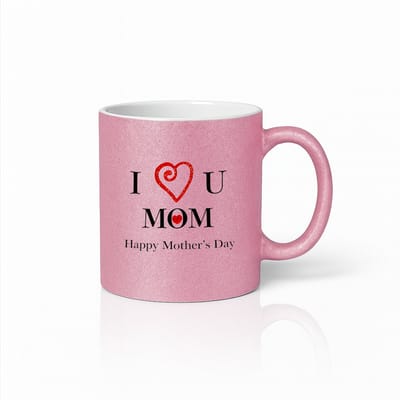 I Love You Mom Koffiemok - Moederdag Cadeau 2026 - Roze - 330ml