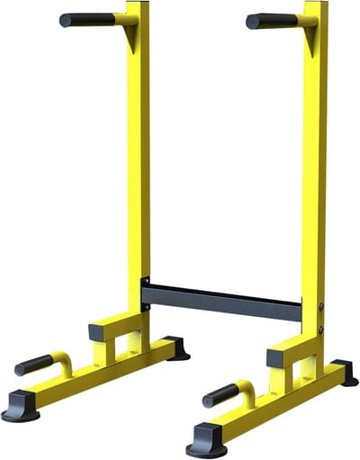 Dip Station - Trainingsrek - Krachttraining Thuis - Verstelbaar Ontwerp - 200 kg capaciteit - Geel