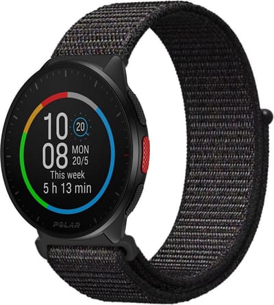Nylon bandje geschikt voor Polar Ignite / Ignite 2 / Ignite 3 / Unite / Polar Pacer - Zwart