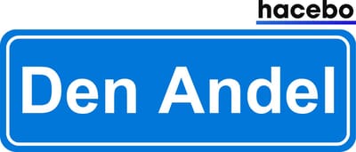 Hacebo - Plaatsnaam Sticker - 29x10 CM - Den Andel sticker - Verkeersborden sticker - grappige cadeaus - Den Andel