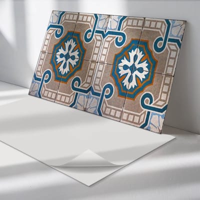 Wallfluent Vinyl Wandpaneel - Mozaïekpatroon met ornamenten PVC Muurpaneel - 100 cm x 50 cm - Grijs PVC wandpaneel - 1 stuk - Rechthoekig Wandbekleding Vinyl - Texturen Wandpaneel - Zelfklevende Wandbekleding - Wandpaneel Keuken en Badkamer