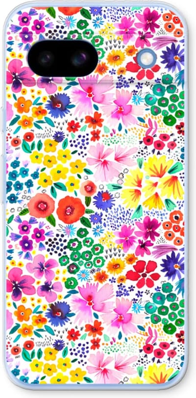 Case Company® - Hoesje geschikt voor Google Pixel 8a hoesje - Little Flowers - Soft Cover Telefoonhoesje - Bescherming aan alle Kanten en Schermrand