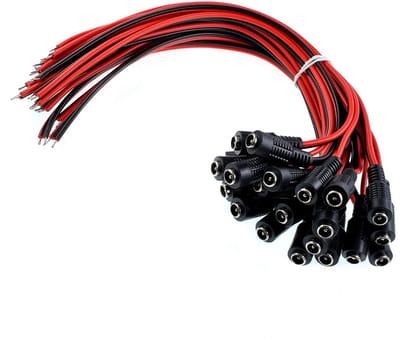 20 Stuks Vrouwelijke DC Stroom Pigtail Kabel 12V 5A voor Beveiligingssystemen en CCTV