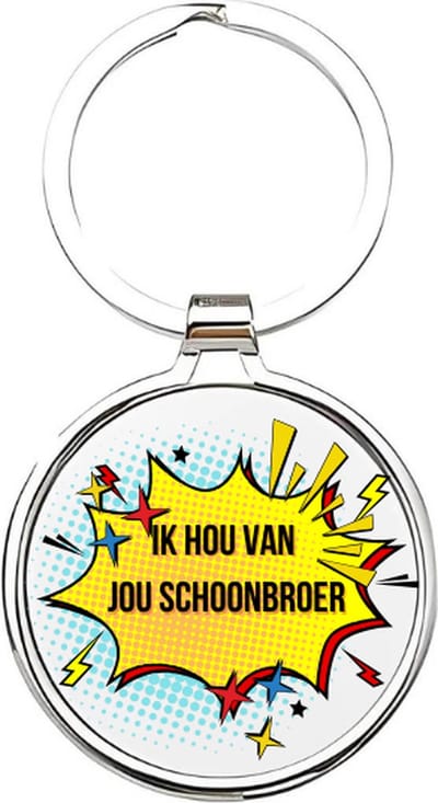 Akyol - ik hou van jou schoonbroer Sleutelhanger - Schoonbroer - de leukste schoonbroer - schoonbroer sleutelhanger - grote broer sleutelhanger - sleutelhanger broer - familie sleutelhanger - cadeautje - broer cadeau - boy - 4 x 7,5 CM