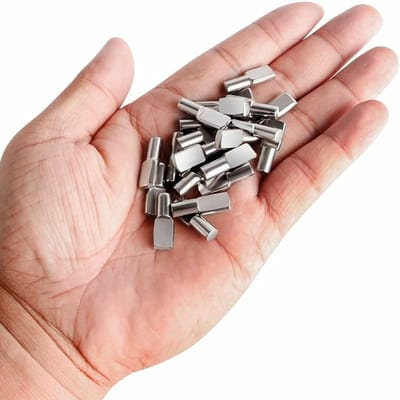 Plankklem Planksteunklem 5mm Plankpen in vernikkeld metaal 120st. Planksteunpennen Platte lepelvormige plankpennen Metalen boekenplankbeugel voor kastmeubilair kast boekenkast