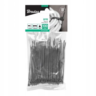 Bradas TS1125150GY - Kabelbinders - 2,5mm - 150mm - 100st