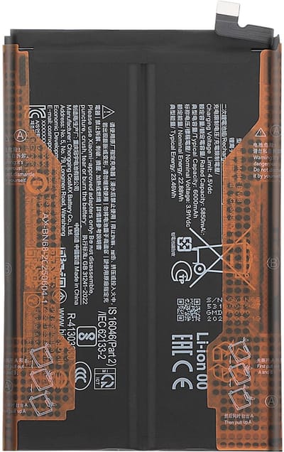 Xiaomi, Vervangende Service Pack Batterij voor Redmi 15C 4G Li-ion 3.91V 6000mAh, Zwart