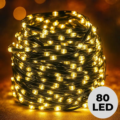 Lomera Kerstboomverlichting - Kerstverlichting - Kerstlampjes - Extra Warm Wit - Soft Wire - Draadverlichting - 80 LED Lampjes - 6 Meter Lengte - Spatwaterdicht - Binnen en Buiten - Decoratieve Verlichting - Buigzaam - Warm Wit Licht