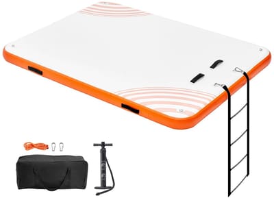 LabelOne Drijvend Platform - Drijvend Dok - Zwemplatform - 182 x 152 cm - opblaasbaar - antislip - incl. draagtas, pomp en ladder