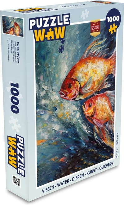 Puzzel Vissen - Water - Dieren - Kunst - Olieverf - Legpuzzel - Puzzel 1000 stukjes volwassenen