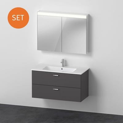 Duravit XBase FurnitureSet 103 cm, with mirror cabinet XB007704949