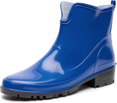 Ladeheid LA-LMG-930-Elke Dames Regenlaarzen - Rubber - Enkelhoogte - PVC - Waterdicht – Blauw – 38