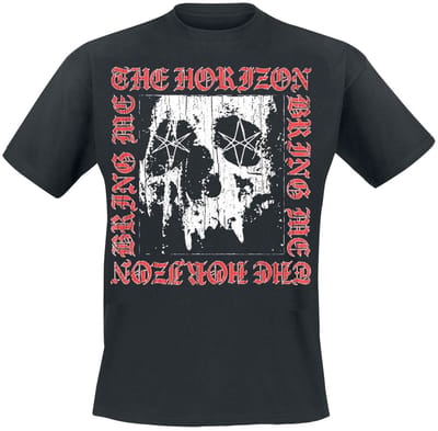 Bring Me The Horizon - Metal Logo Skull Heren T-shirt - L - Zwart